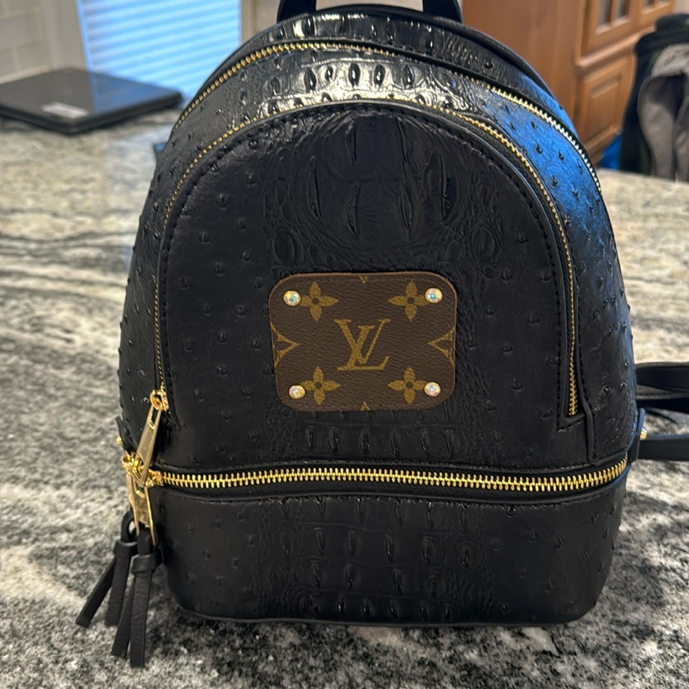 Upcycle backpack bought at boutique